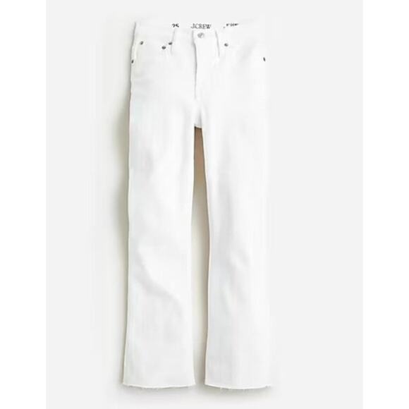 NWT J. Crew 9" Demi-Boot Crop Jean In White Wash 25P - Picture 3 of 7
